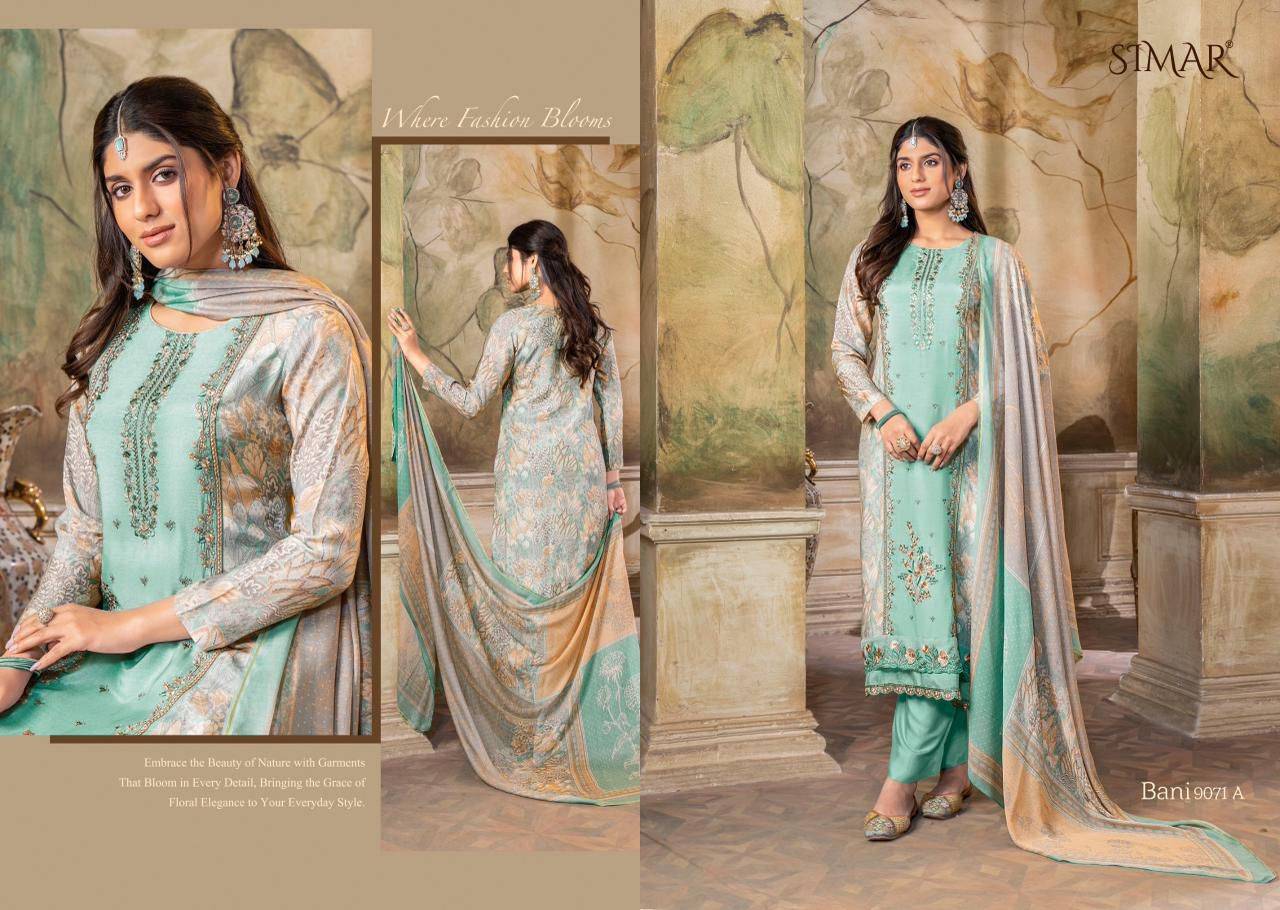 Bani Vol.02 By Glossy 9071 A TO 9071 D Beautiful Festive Suits Stylish Colorful Fancy Casual Wear & Ethnic Wear Pure lawn Dresses At Wholesale Price